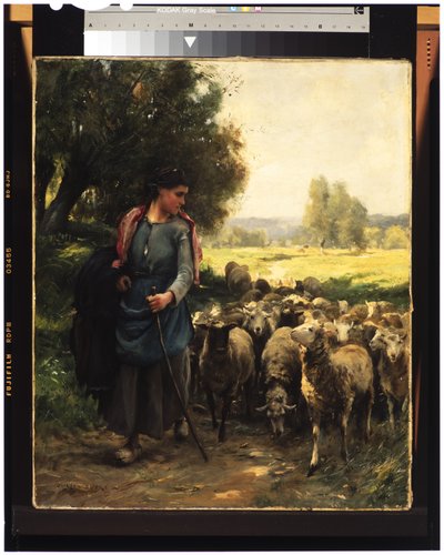 De jonge herderin, ca. 1900 door Julien Dupre